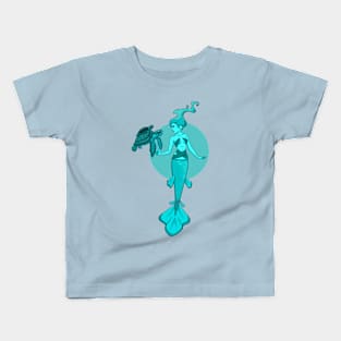 Aqua Sky Mermaid Kids T-Shirt